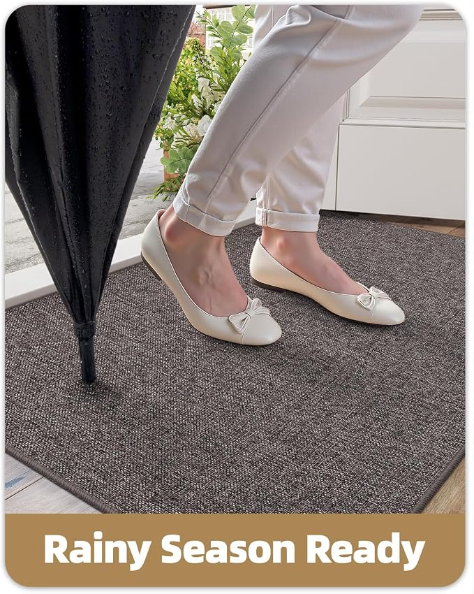 Color&Geometry Ultra Thin Indoor Door Mat 24"x36", Non Slip Rubber Backed Dirt - Image 7