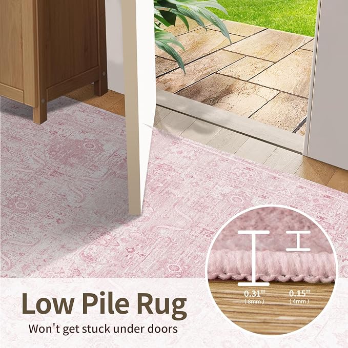 Rugxara 8x10 Area Rugs for Living Room Bedroom, Vintage Floral Retro Boho Non - Image 7