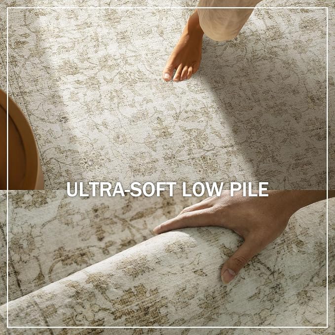 Machine Washable Rugs for Living Room: 5x7 Area Rugs for Bedroom Boho Vintage - Image 5