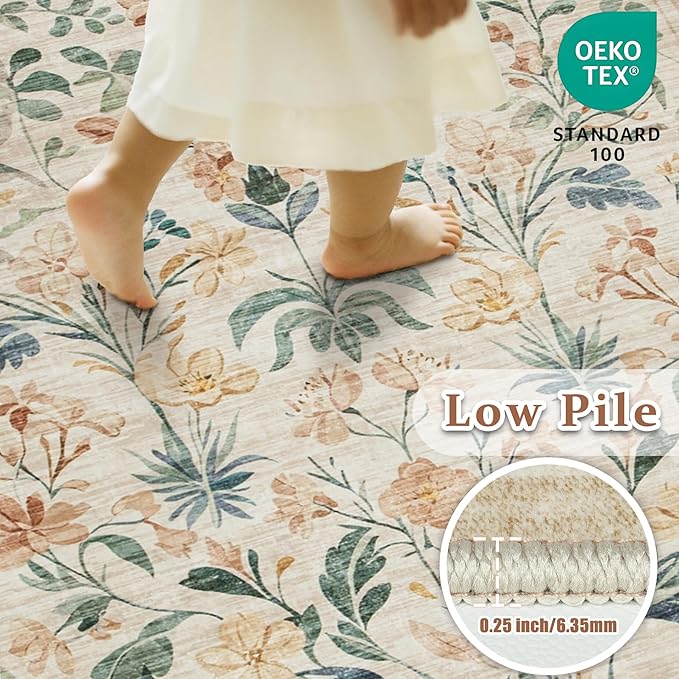 6x9 Area Rugs Washable Rug: Large Boho Living Room Rug Soft Non-Slip Low Pile - Image 5