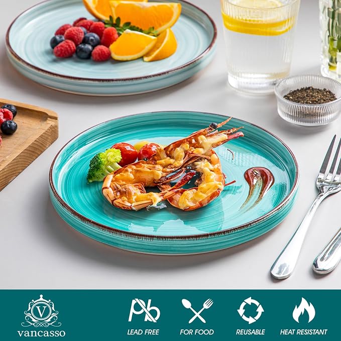 vancasso Bonita 8.5 inch Salad Plates, Ceramic Small Dinner Plates Set - Image 3