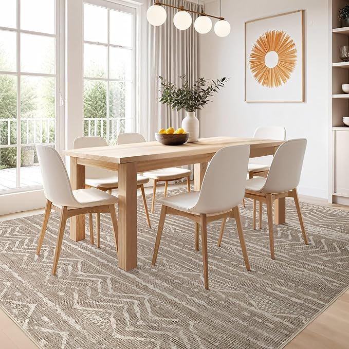 Nakagishi 12x15 Area Rug Living Room: Washable Boho Large Neutral Modern Soft - Image 7