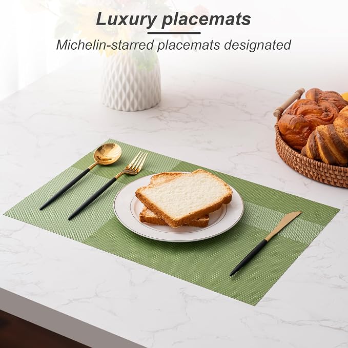 Placemats Set of 6 Washable Indoor | Outdoor Vinyl Place Mats - Image 5