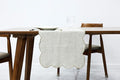 100% Natural Linen Rustic Scalloped Embroidery Table Runner 90 Inches Long by AORISSI