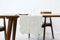 100% Natural Linen Rustic Scalloped Embroidery Table Runner 144 Inches Long by AORISSI