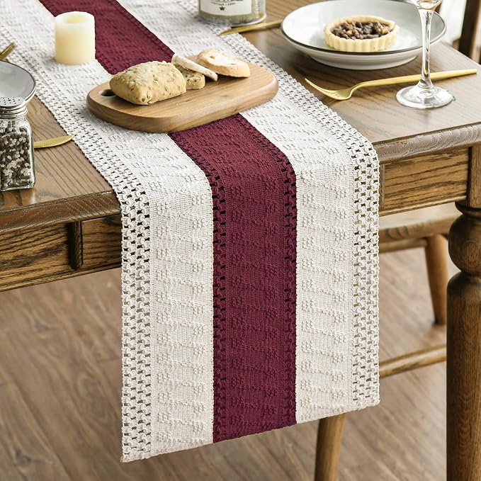 Artoid Mode Red Farmhouse Rustic Christmas Table Runner 12x108 Inch | Seasonal - Image 6