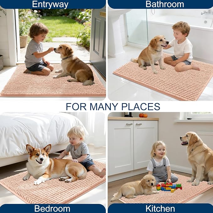 OLANLY Dog Door Mat for Muddy Paws 24x16, Ultra Absorbent Chenille Mud Doormat - Image 8