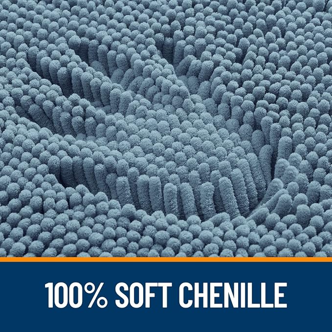 OLANLY Bathroom Rugs 30x18, Extra Soft Absorbent Chenille Bath Rugs, Rubber - Image 4