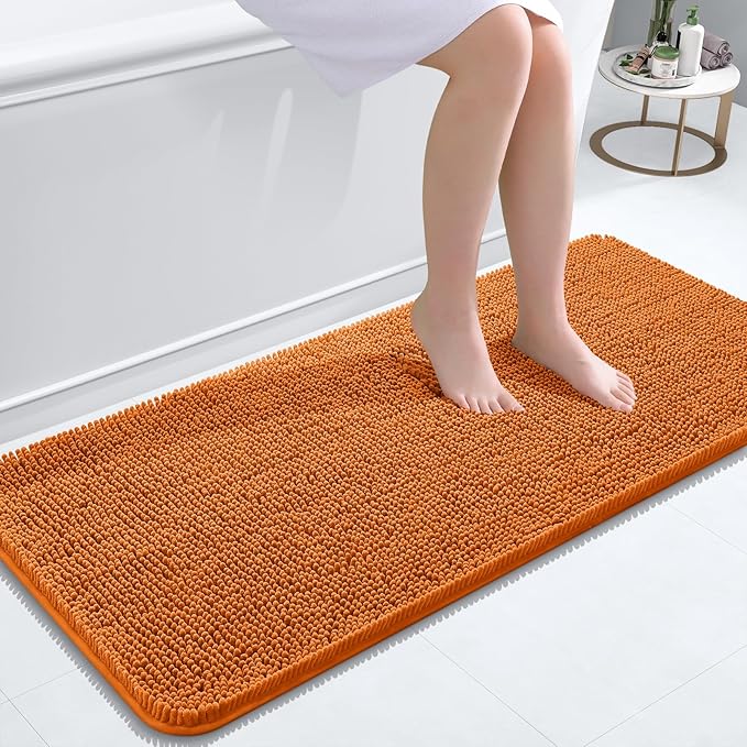 OLANLY Bathroom Runner Rugs 47x20, Extra Soft Absorbent Chenille Bath Rugs by OLANLY