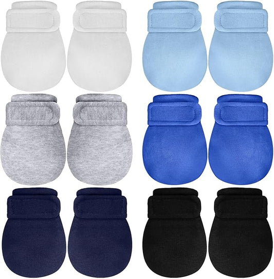 Newcotte Adjustable Baby Mittens No Scratch Newborn Cotton Breathable Gloves Warm Baby Mitts for Boys