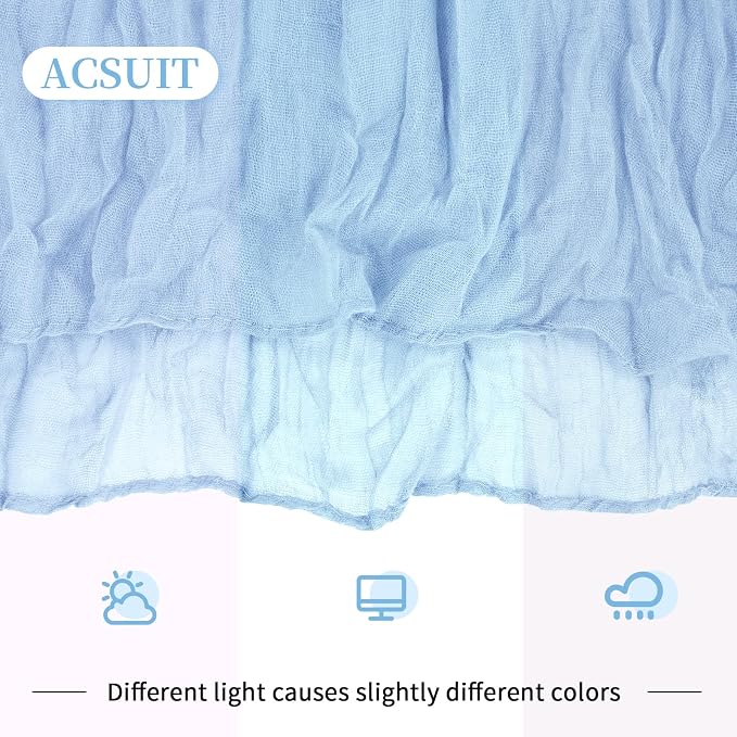 4 Pack Baby Blue Cheesecloth Table Runner 20 x 120 inch Gauze Table Runners 10 - Image 6