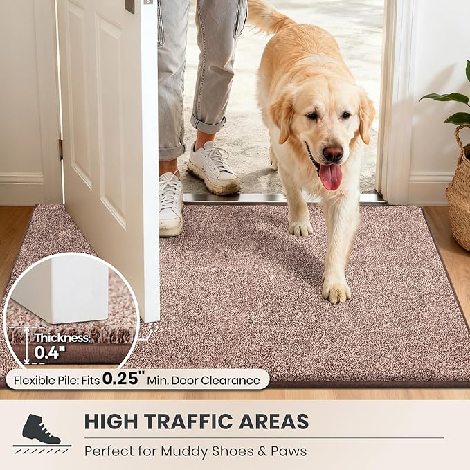 PURRUGS Dirt Trapping Door Mat 34" x 59", Non-Slip Machine Washable Entryway Rug - Image 6