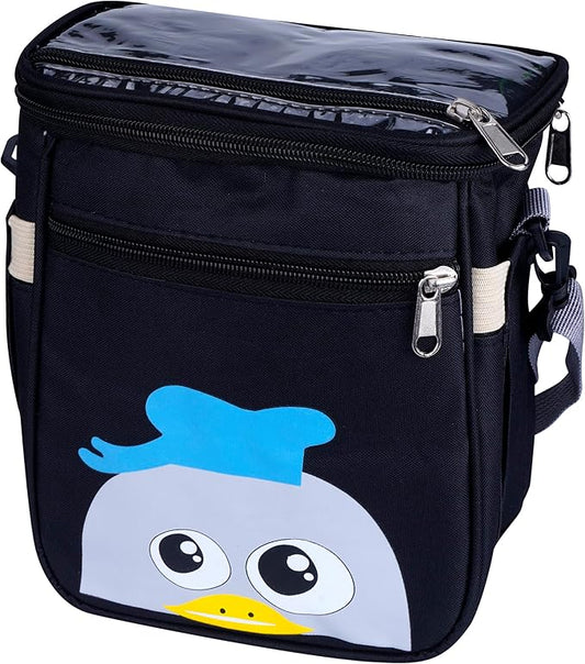 Baby Stroller Organizer Bag，Small Diaper Bag - Universal Stroller Organizer With Insulated Cup Holder,Pocket With Baby Wipes Dispenser，Adjustable Shoulder Strap(Black)