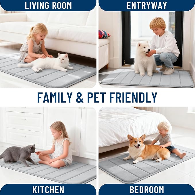OLANLY Memory Foam Bath Mat 40x32, Super Soft Absorbent Bathroom Rugs, Quick Dry - Image 9