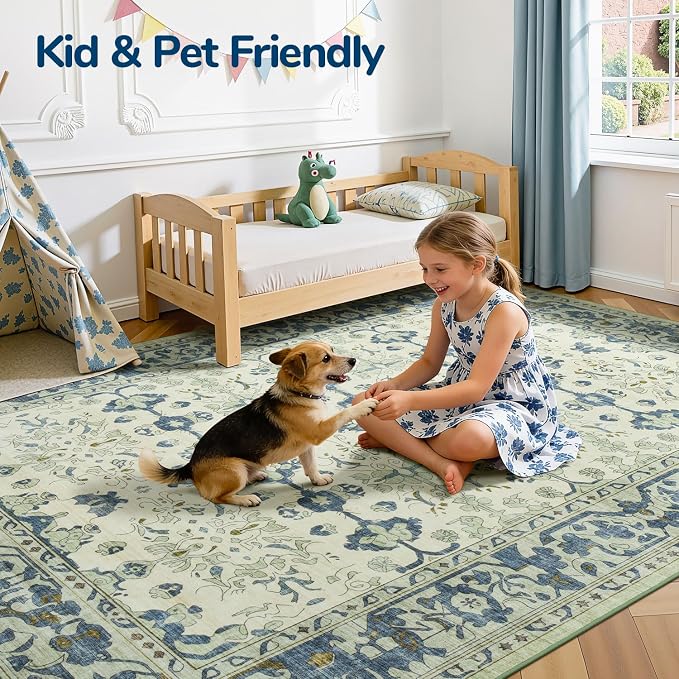 Lessymo Washable Area Rug for Living Room, 9x12 Large Rugs - Image 4