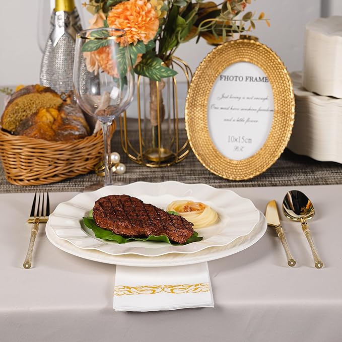 72 Pack Ivory Plastic Plates, Thanksgiving - Image 3