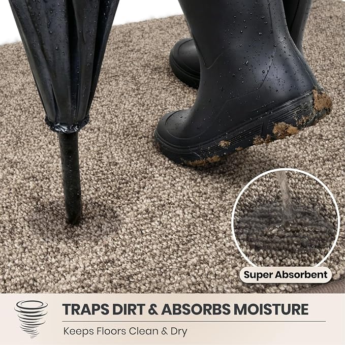 PURRUGS Dirt Trapping Door Mat 32" x 47", Non-Slip Machine Washable Entry Rug - Image 2