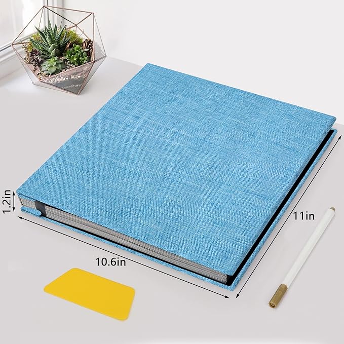 Zesthouse Photo Album Self Adhesive Pages, 60 Pages Magnetic Scrapbook Albums with Sticky Page,Photos Album Holds 8x10 & 5X7 & 4x6 & 6x8 & 3x5, Large Picture Book Ideal for Family,Wedding,Baby