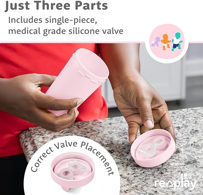 Re-Play Sippy Cups for Toddlers - 10 Oz. Reusable Spill Proof Cups for Kids, Dishwasher/Microwave Safe - Made in USA - Set of 4-3.13" x 6.25" - Tulip