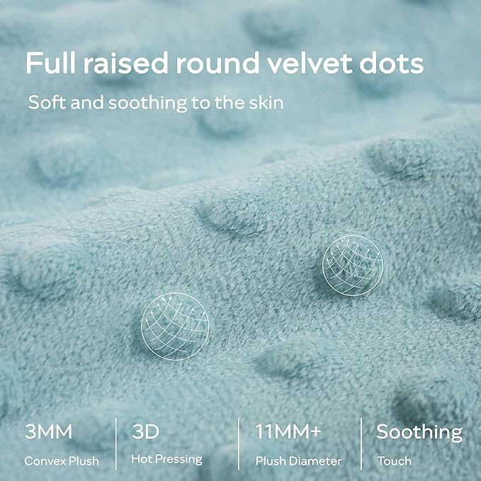 JELLYMONI Fleece Baby Sleep Sack 0-6 Months, 1.5 Tog Warm Winter Baby Wearable Blanket with Plush Dots and 2-Way Zipper, Cotton Toddler Sleep Sack