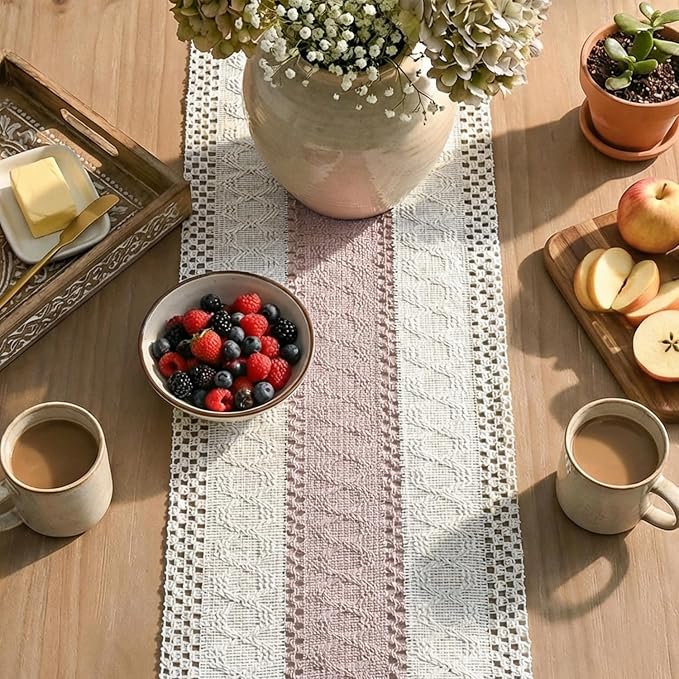 Artoid Mode Pink Farmhouse Rustic Table Runner 12x120 Inch | Seasonal Holiday - Image 8