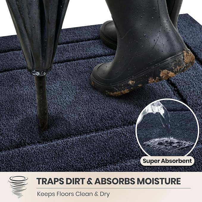 PURRUGS Dirt Trapping Door Mat 34" x 59", Non-Slip/Skid Machine Washable - Image 2