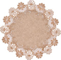 European Antique Jacquard Lace Table Doilies, Small Farmhouse Linen Embroidered by VIRFONOR