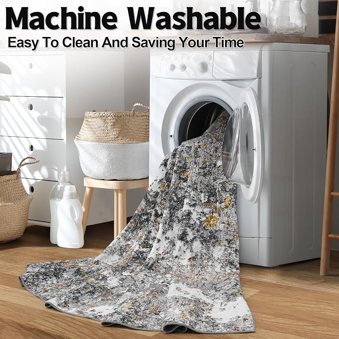 8x10 Area Rug for Living Room Bedroom: Large Washable Rug - Image 6