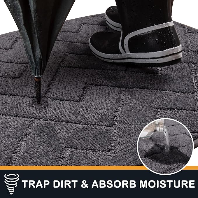PURRUGS Dirt Trapping Door Mat 24" x 70", Non-Slip Machine Washable Entry Rug - Image 3
