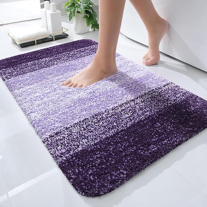 OLANLY Small Bathroom Rugs Mat 24x16, Extra Soft Absorbent Microfiber Bath Rugs by OLANLY