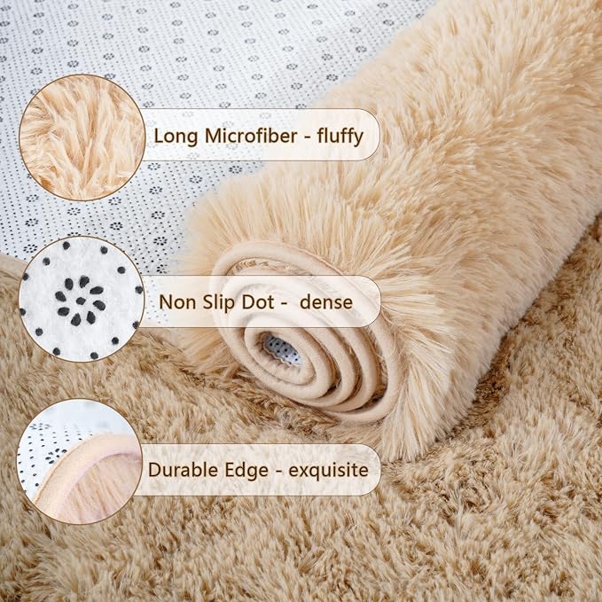Chicrug Soft Area Rugs for Bedroom Living Room Plush Fluffy Rug 9x12 Feet - Image 6