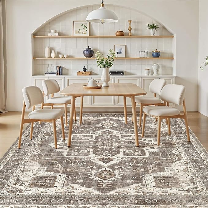 8x10 Washable Area Rugs for Living Room, Large Rug Non Slip Backing Vintage - Image 6