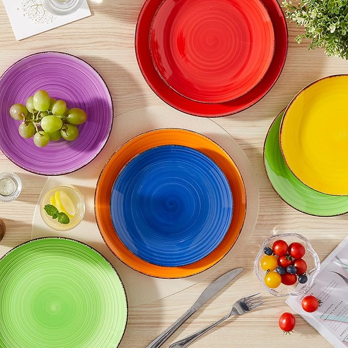 vancasso Bonita 10.5 Inch Ceramic Dinner Plates Set of 6, Warm Colors | - Image 7
