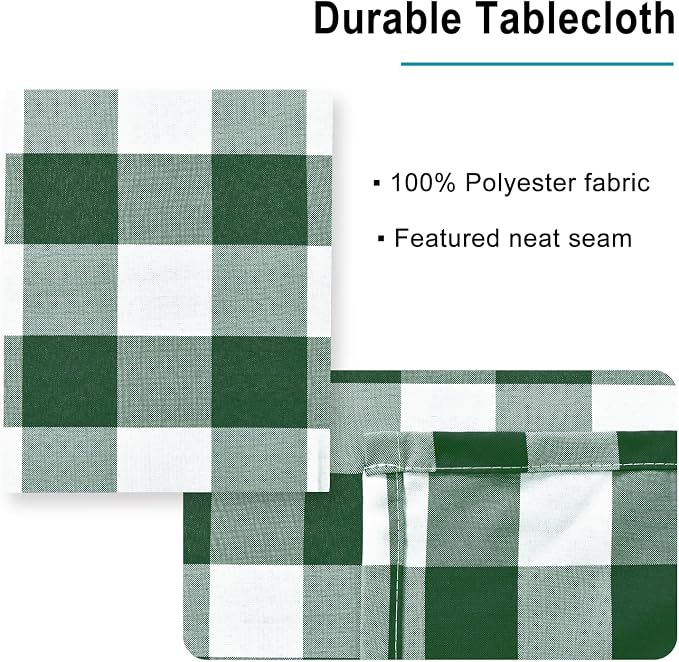 Checkered Tablecloth Rectangle, 52 x 70 Inch - Image 4