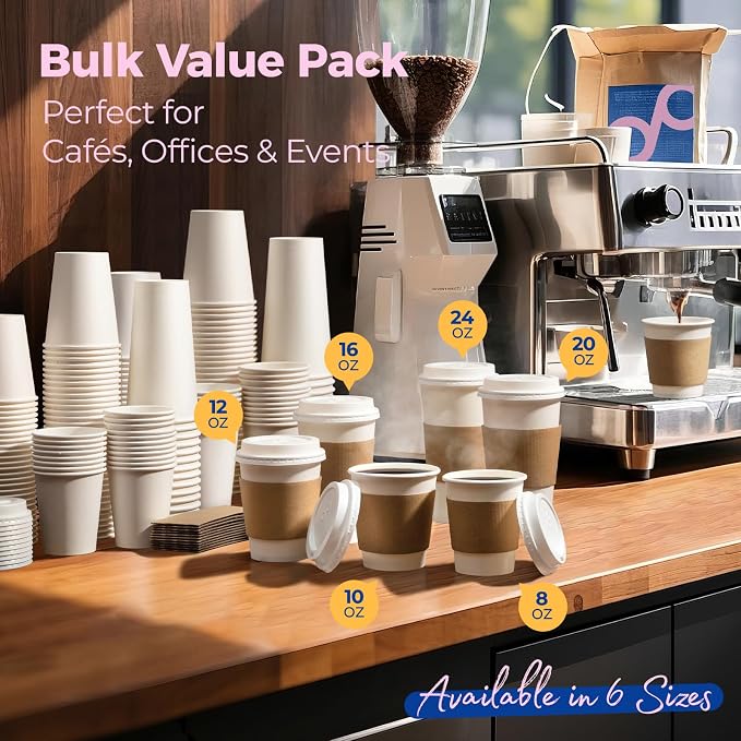 Fit Meal Prep 50 Pack 16 oz Disposable Coffee Cups - Image 7