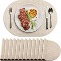 Placemats Set of 12 Washable, Heat Resistant Table Placemats Wipeable Faux by Delicateandelegantplacemats