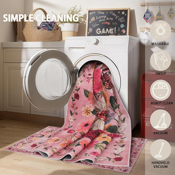 Rug for Hallways Kitchen Rug 3x7, Non Slip Washable Runner Rug - Image 3
