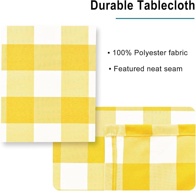 Checkered Tablecloth Square, 30 x 30 Inch - Image 4