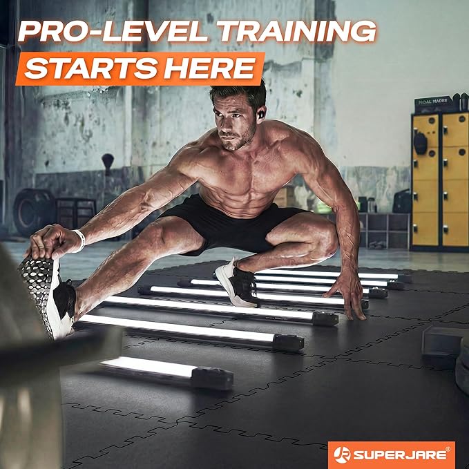 SUPERJARE 0.56'' Thick 12 Pcs 48 Sq Ft Rubber Top Exercise Equipment Mats - Image 2