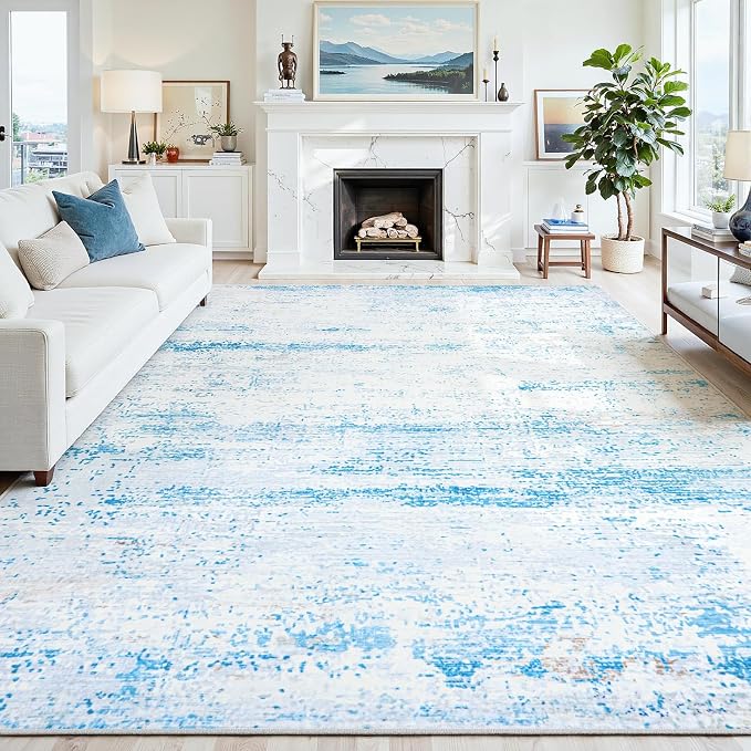 10x12 Area Rugs Washable Rug: Anti-Skid Abstract Modern Living Room Rug Soft - Image 8
