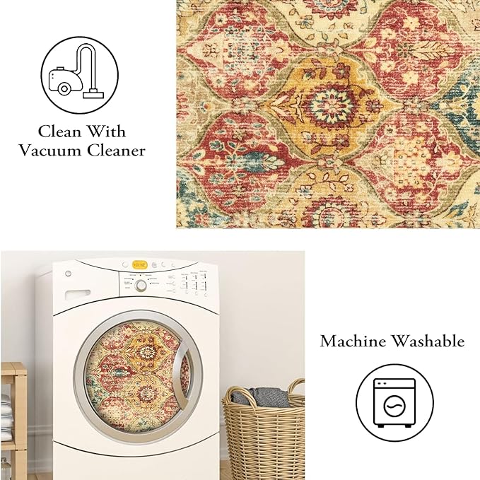 Lahome Moroccan Trellis Hallway Rug, 2x5 Washable Runner Rug Non Slip Kitchen - Image 4