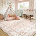 CAPALOCA Machine Washable Rugs Nursery Rug 6x9 Cute Girl Non Slip Low Pile by CAPALOCA