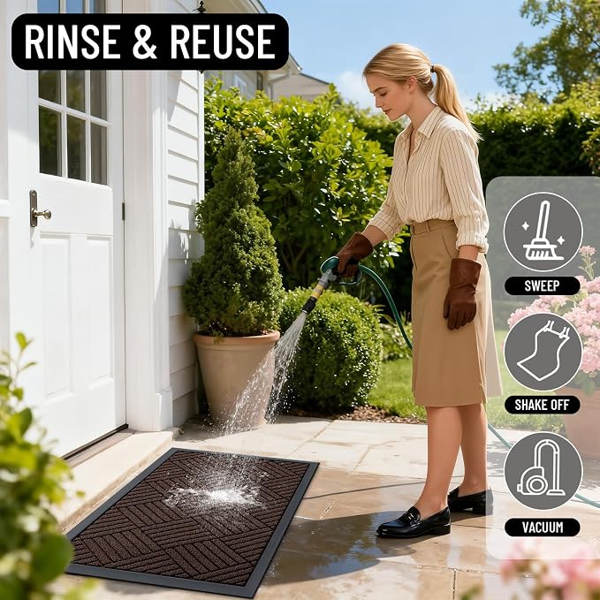 OLANLY Front Door Mat Outside Entrance 71x23, Heavy Duty Sturdy Natural Rubber - Image 7