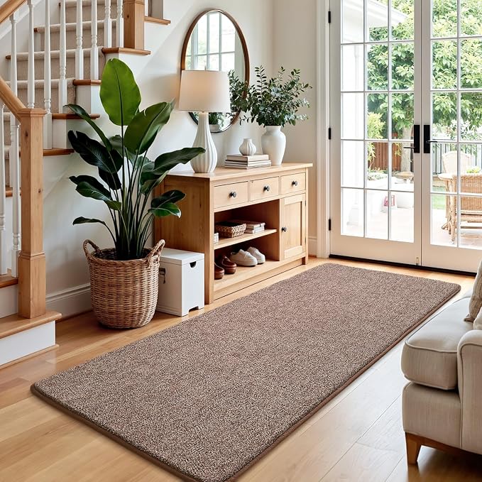 Keeko Soft 2x4 Small Runner Rug Brown, Bedside Rugs - Image 9