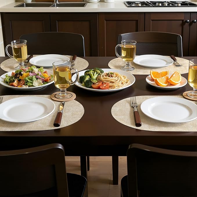 Placemats Set of 4, 11.8 x 17 Inch, Waterproof Wipeable Reversible PU Placemat - Image 2