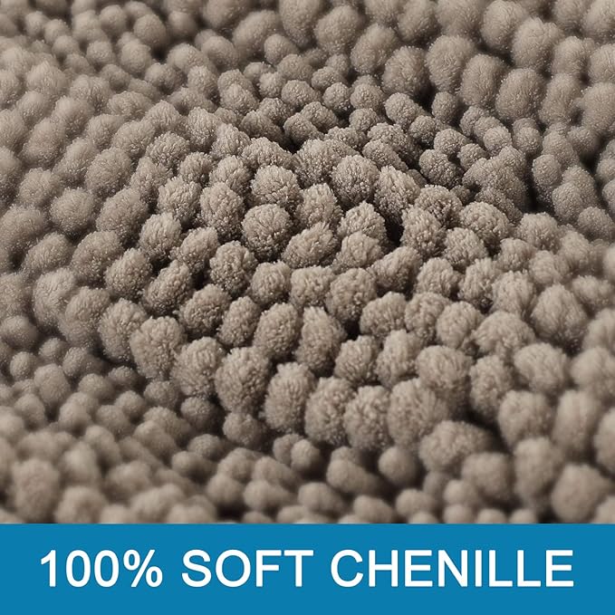 Non Slip Thick Shaggy Chenille Bathroom Rug Mat Set Extra Soft and Absorbent - Image 3