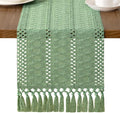 MLMW Boho Sage Green Table Runner 36 inches Short Coffee Spring Easter Table by MLMW