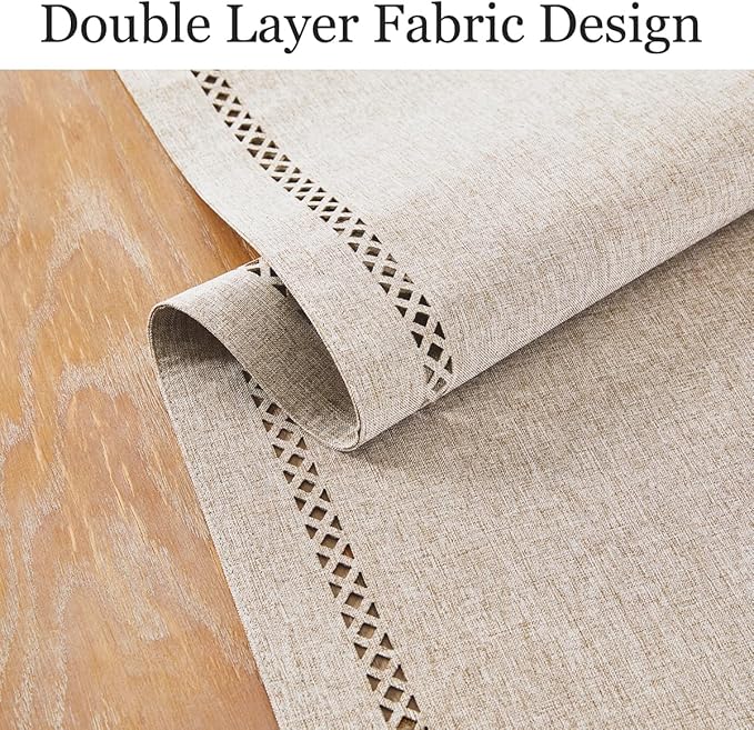 Rustic Burlap Table Runner, Coffee Table Runners 36 inches Long | Double Layer - Image 3