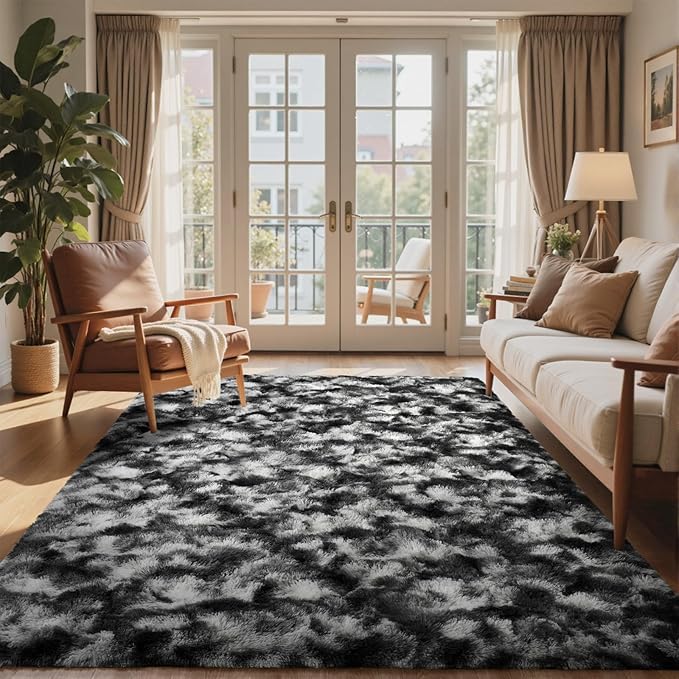 6x9 Ft Large Shag Rugs for Living Room Decor, Tie-Dyed Ultra Soft Fluffy Furry - Image 2