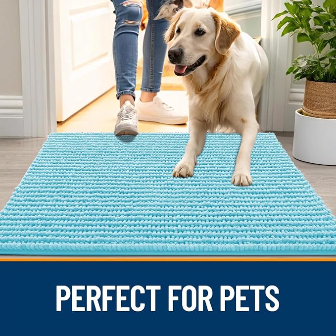 OLANLY Dog Door Mat for Muddy Paws 24x16, Ultra Absorbent Chenille Mud Doormat - Image 6